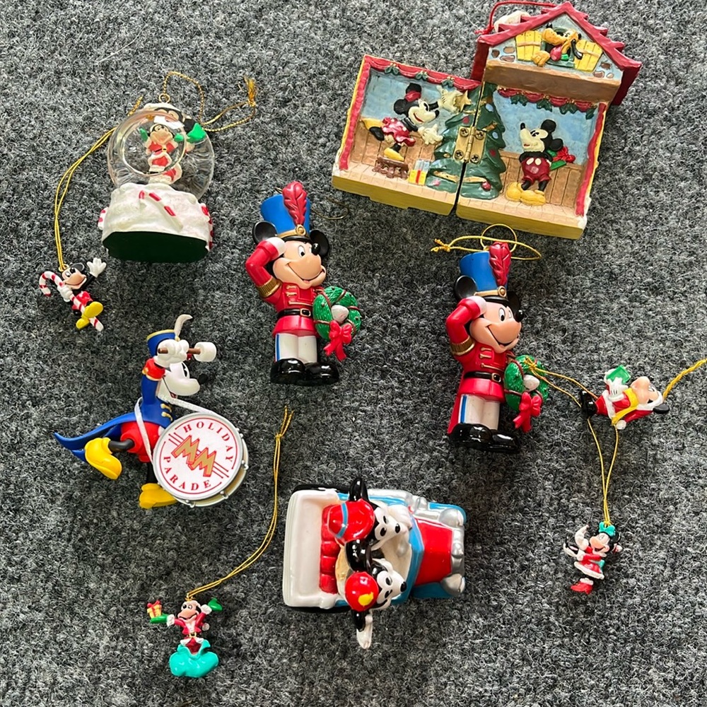 Assorted Mickey Mouse Christmas ornaments